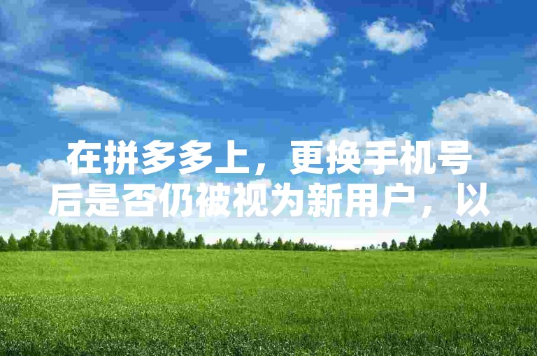 在拼多多上，更换手机号后是否仍被视为新用户，以及如何应对这一问题，可以寻求帮助。