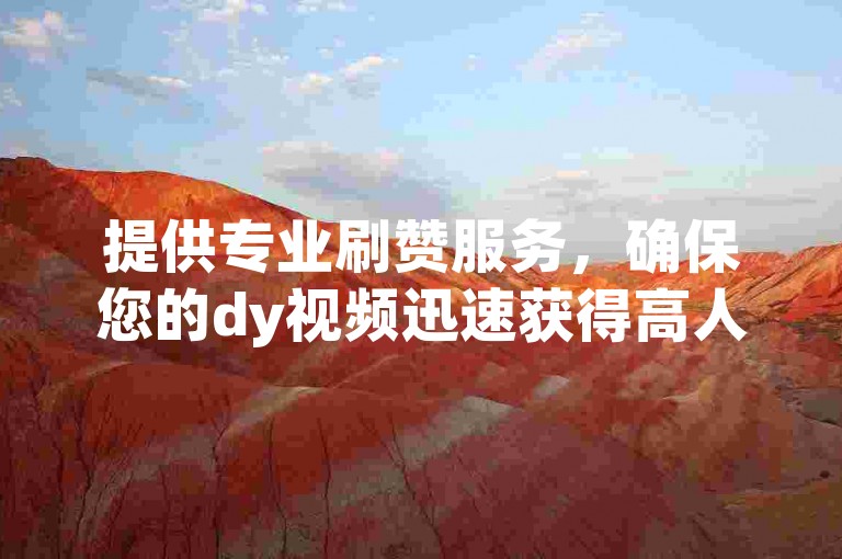 提供专业刷赞服务，确保您的dy视频迅速获得高人气。