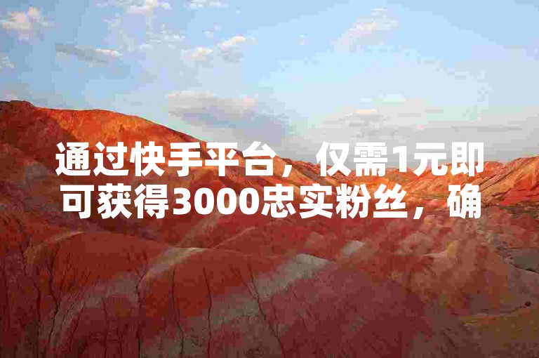 通过快手平台，仅需1元即可获得3000忠实粉丝，确保粉丝数量稳定增长。