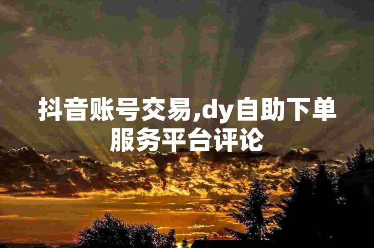 抖音账号交易,dy自助下单服务平台评论