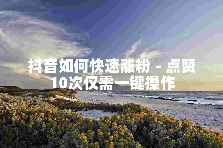 抖音如何快速涨粉 - 点赞10次仅需一键操作