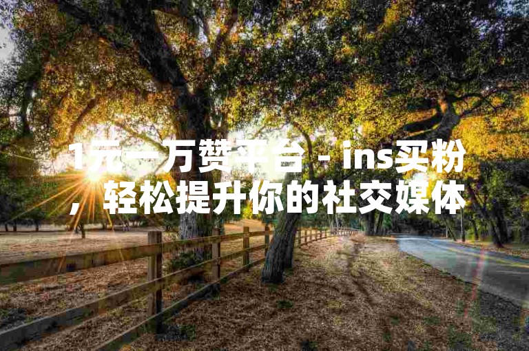 1元一万赞平台 - ins买粉，轻松提升你的社交媒体影响力。