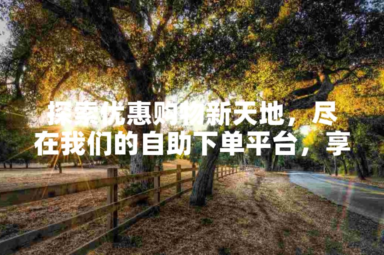 探索优惠购物新天地，尽在我们的自助下单平台，享受超值价格！