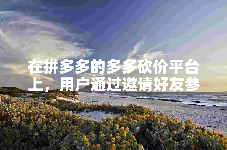 在拼多多的多多砍价平台上，用户通过邀请好友参与助力，可以有效降低商品价格。