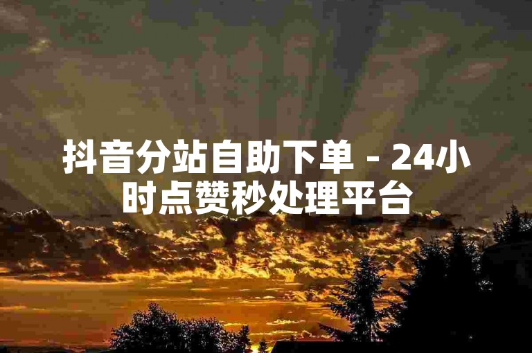 抖音分站自助下单 - 24小时点赞秒处理平台
