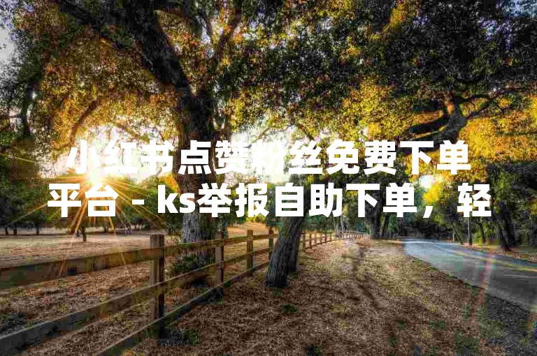小红书点赞粉丝免费下单平台 - ks举报自助下单，轻松提升你的社交媒体影响力。