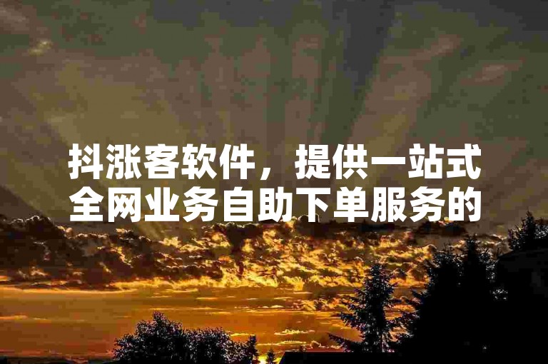 抖涨客软件，提供一站式全网业务自助下单服务的平台。