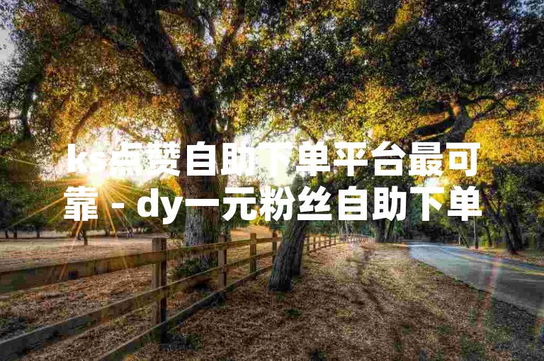 ks点赞自助下单平台最可靠 - dy一元粉丝自助下单平台