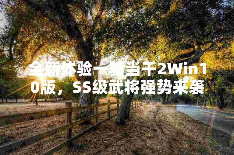 全新体验一骑当千2Win10版，SS级武将强势来袭，智慧与热血的完美结合！