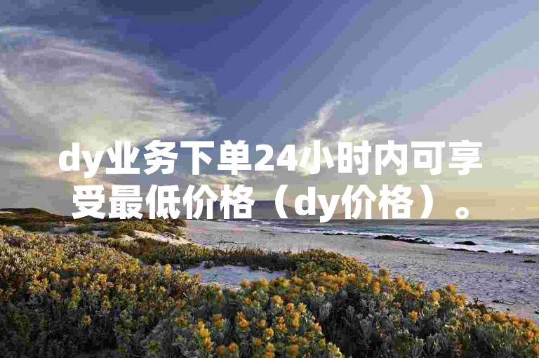 dy业务下单24小时内可享受最低价格（dy价格）。