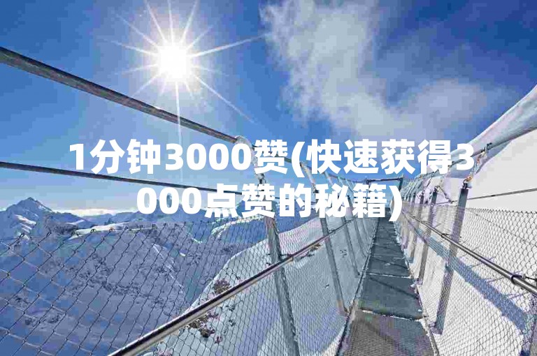 1分钟3000赞(快速获得3000点赞的秘籍)