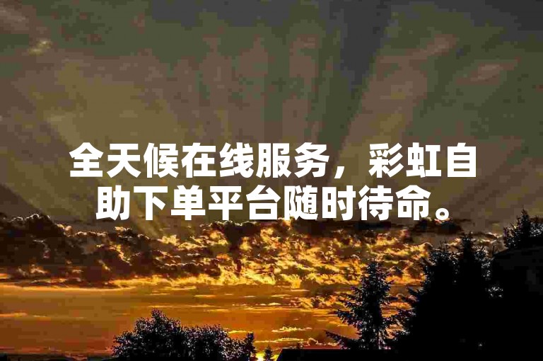 全天候在线服务，彩虹自助下单平台随时待命。