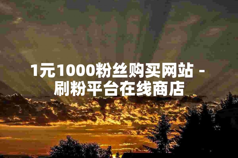 1元1000粉丝购买网站 - 刷粉平台在线商店
