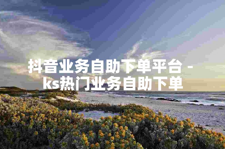 抖音业务自助下单平台 - ks热门业务自助下单