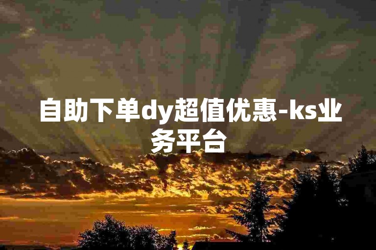 自助下单dy超值优惠-ks业务平台