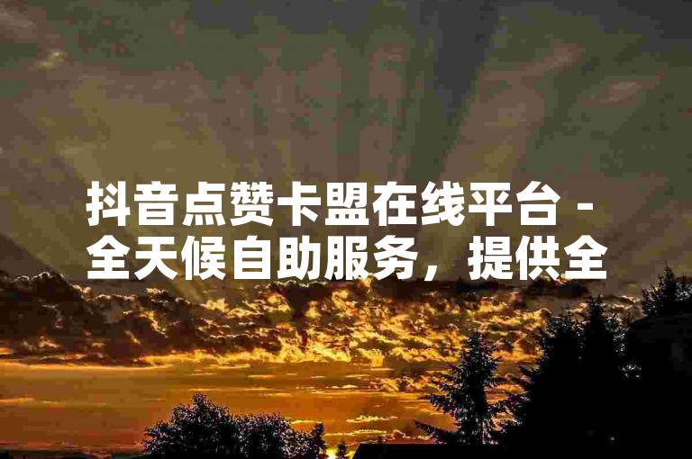 抖音点赞卡盟在线平台 - 全天候自助服务，提供全网最优惠的dou+点赞方案。