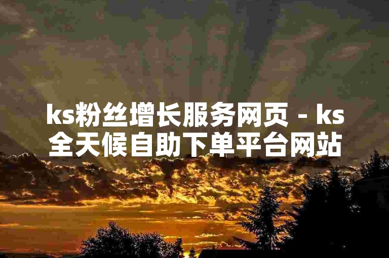 ks粉丝增长服务网页 - ks全天候自助下单平台网站微信
