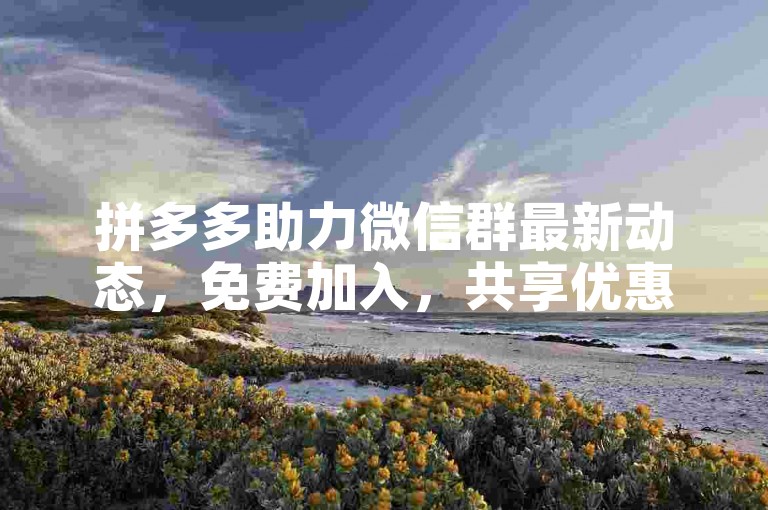 拼多多助力微信群最新动态，免费加入，共享优惠信息。