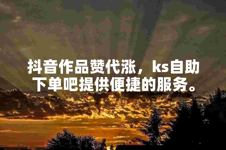 抖音作品赞代涨，ks自助下单吧提供便捷的服务。