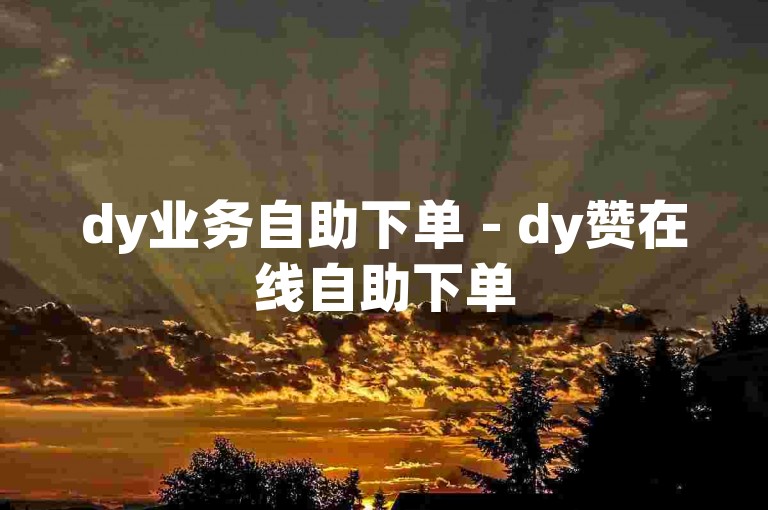 dy业务自助下单 - dy赞在线自助下单