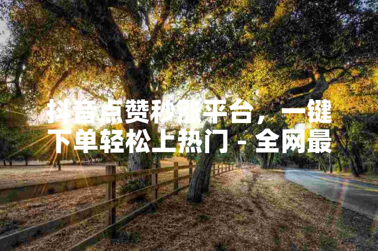 抖音点赞秒涨平台，一键下单轻松上热门 - 全网最实惠的点赞服务 - 快手账号快速交易市场。
