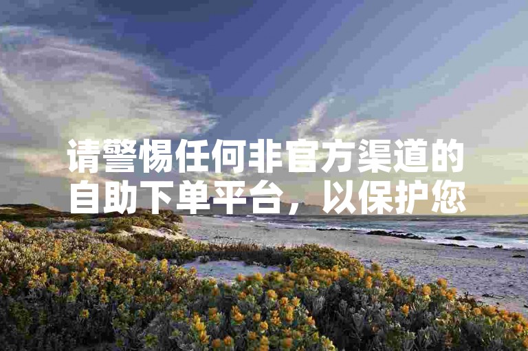 请警惕任何非官方渠道的自助下单平台，以保护您的账号安全和隐私。