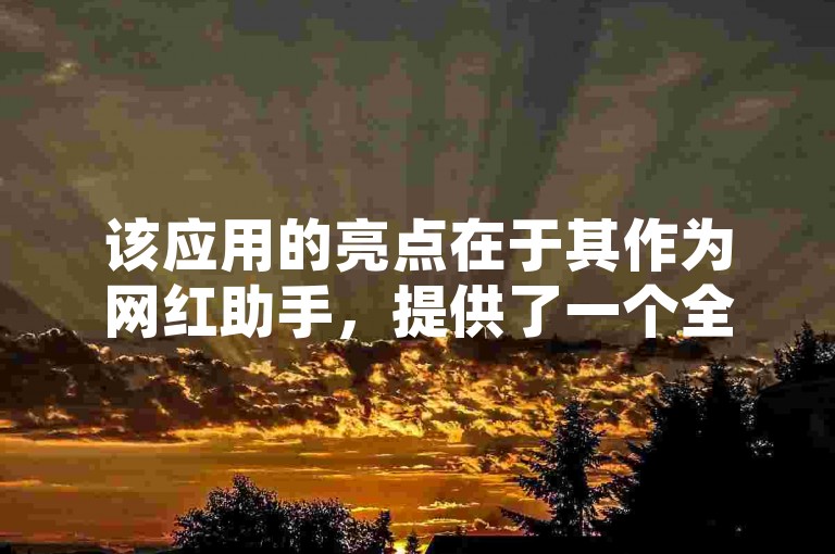该应用的亮点在于其作为网红助手，提供了一个全网价格最低的辅助科技产品供应平台，名为ks特价自助，用户可以通过自助下单的方式，以极低的价格获得服务，实现快速且经济的内容发布。