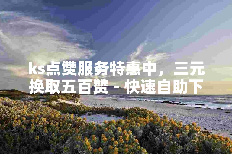 ks点赞服务特惠中，三元换取五百赞 - 快速自助下单体验。