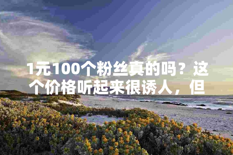 1元100个粉丝真的吗？这个价格听起来很诱人，但是否真实有效呢？