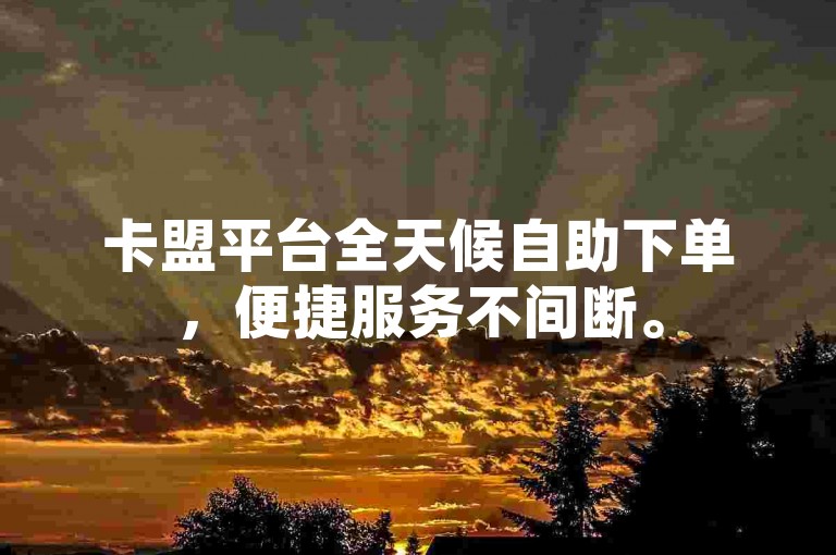 卡盟平台全天候自助下单，便捷服务不间断。