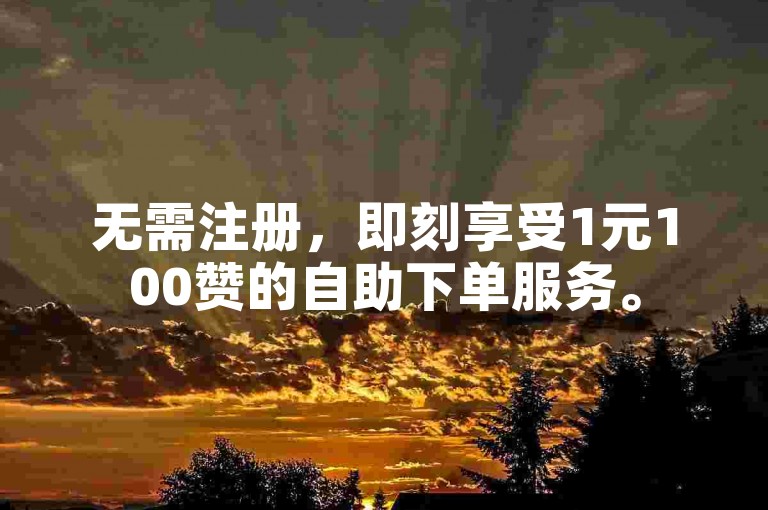 无需注册，即刻享受1元100赞的自助下单服务。