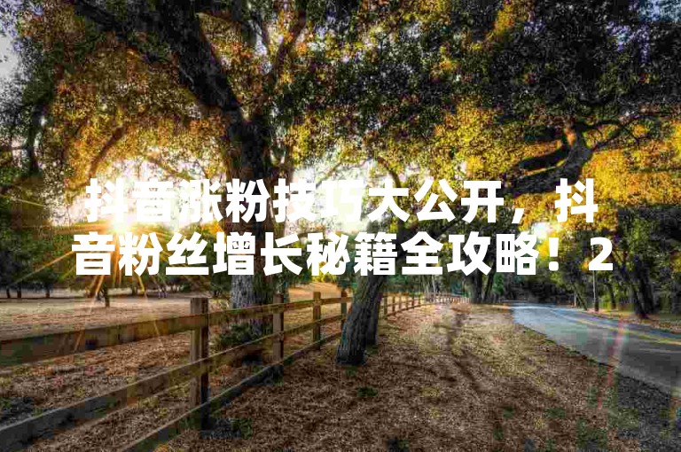 抖音涨粉技巧大公开，抖音粉丝增长秘籍全攻略！2025必备