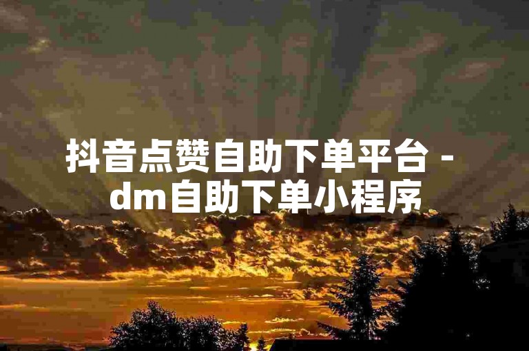 抖音点赞自助下单平台 - dm自助下单小程序