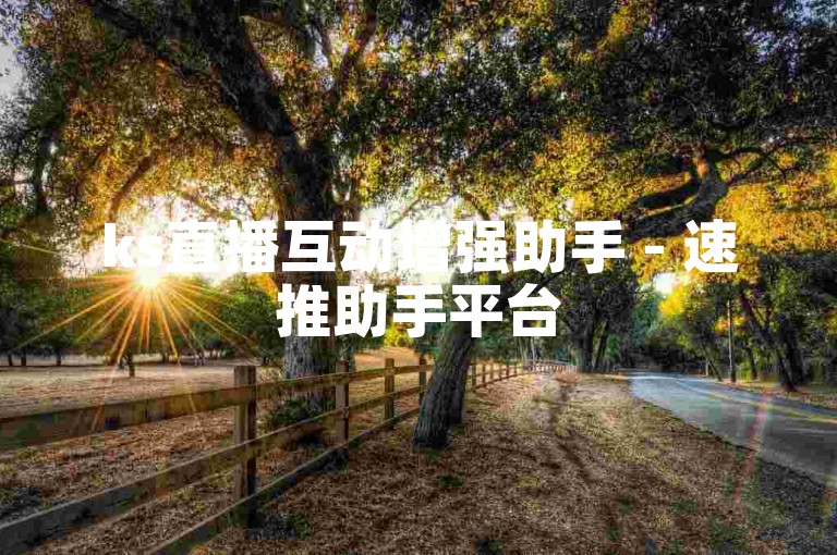 ks直播互动增强助手 - 速推助手平台