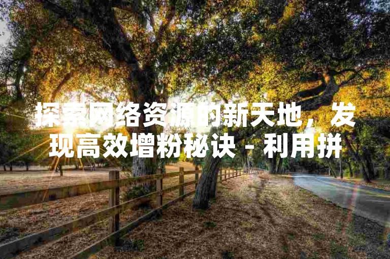 探索网络资源的新天地，发现高效增粉秘诀 - 利用拼多多互帮互助平台轻松提升人气，更有QQ黄钻免费获取的自助服务等你来体验。