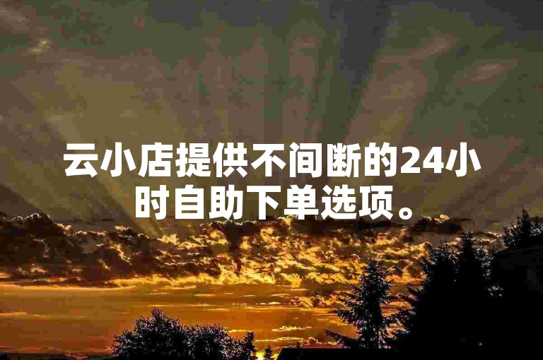 云小店提供不间断的24小时自助下单选项。