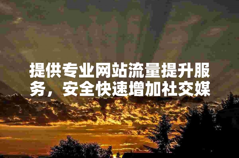 提供专业网站流量提升服务，安全快速增加社交媒体粉丝，优惠获取QQ动态点赞，以及直播平台费用咨询服务。