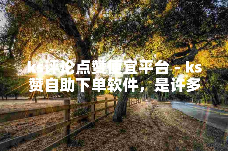 ks评论点赞便宜平台 - ks赞自助下单软件，是许多用户寻求快速提升社交媒体互动量的首选工具。