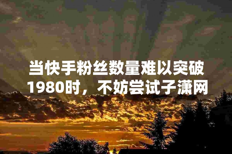 当快手粉丝数量难以突破1980时，不妨尝试子潇网络的低价自助下单服务；同时，注意QQ互赞应用下载以及qq空间访客量与实际访客人数之间可能存在的差异。