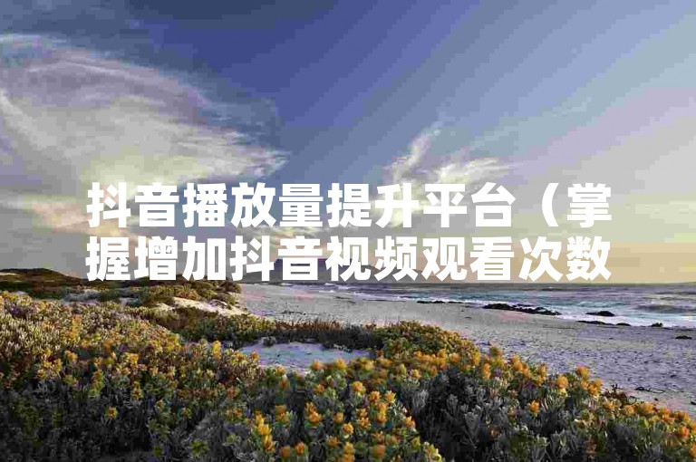 抖音播放量提升平台（掌握增加抖音视频观看次数的实用技巧）
