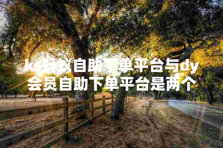 ks蚂蚁自助下单平台与dy会员自助下单平台是两个不同的服务系统。