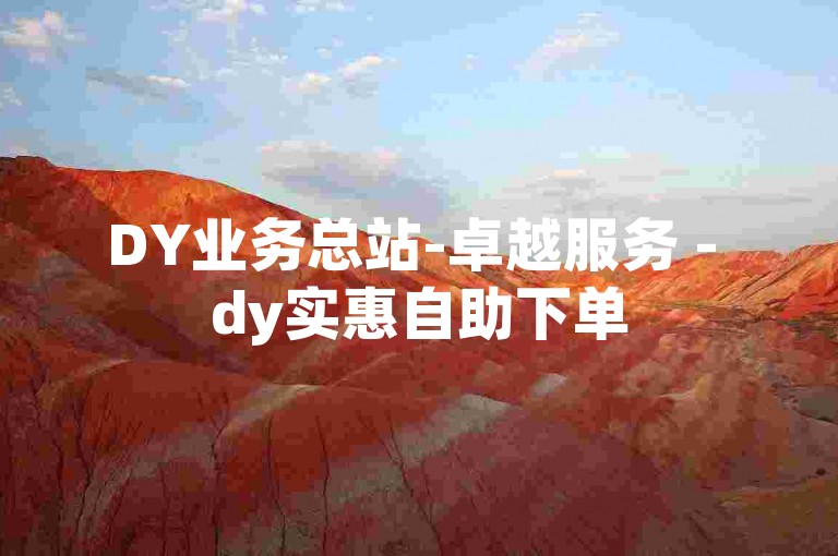 DY业务总站-卓越服务 - dy实惠自助下单