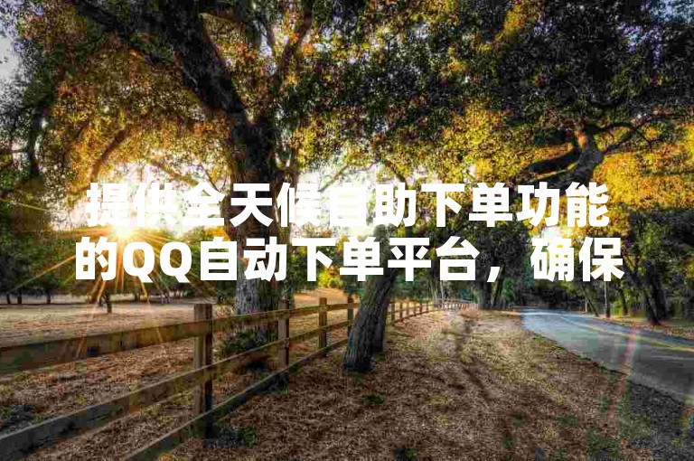 提供全天候自助下单功能的QQ自动下单平台，确保用户随时都能便捷地完成订单。