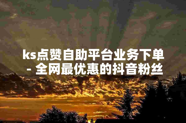 ks点赞自助平台业务下单 - 全网最优惠的抖音粉丝增长服务。
