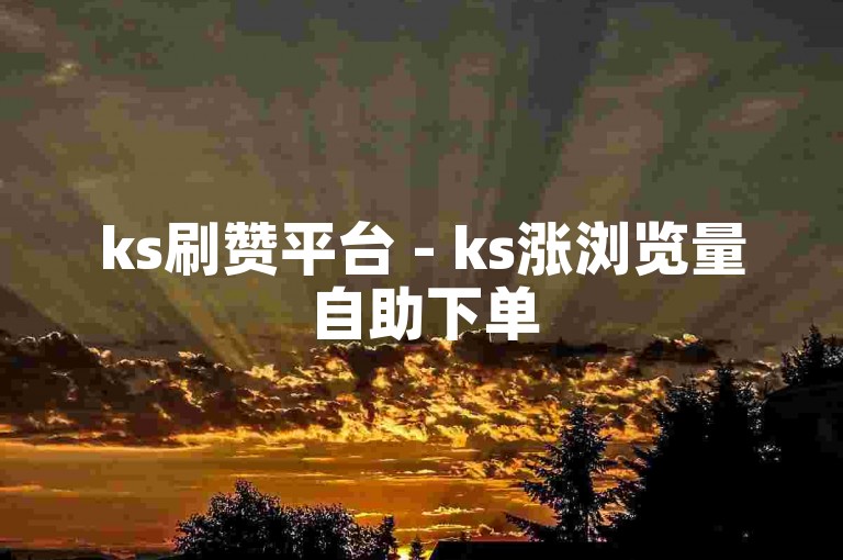 ks刷赞平台 - ks涨浏览量自助下单