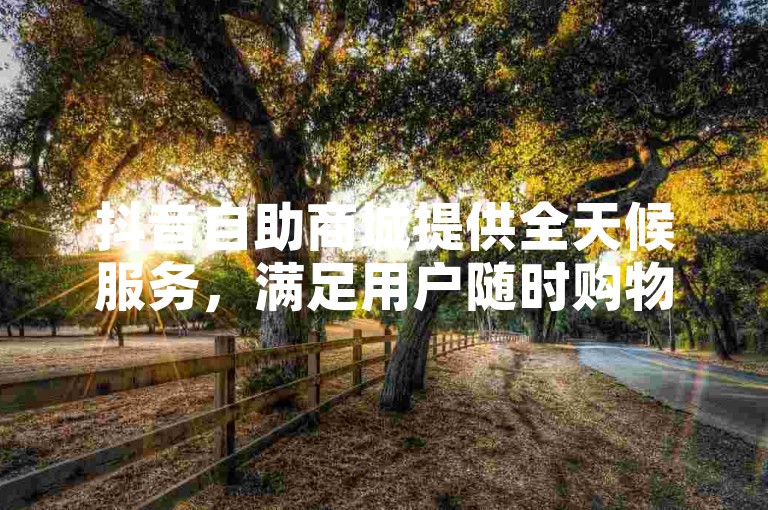 抖音自助商城提供全天候服务，满足用户随时购物的需求。