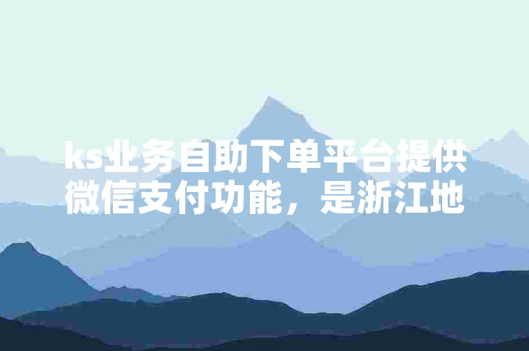 ks业务自助下单平台提供微信支付功能，是浙江地区最实惠的选择。