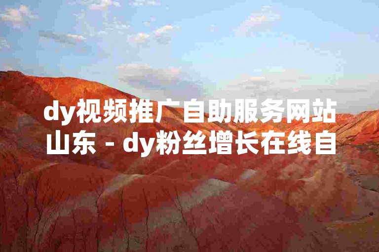 dy视频推广自助服务网站山东 - dy粉丝增长在线自助系统