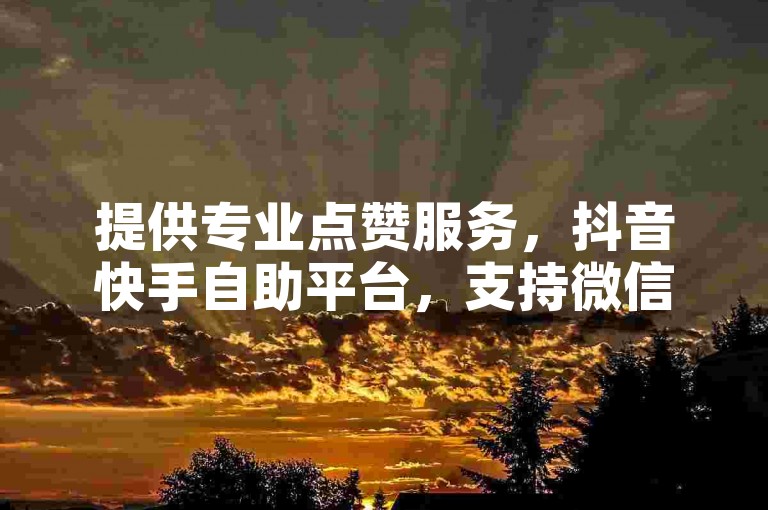提供专业点赞服务，抖音快手自助平台，支持微信免费下单。