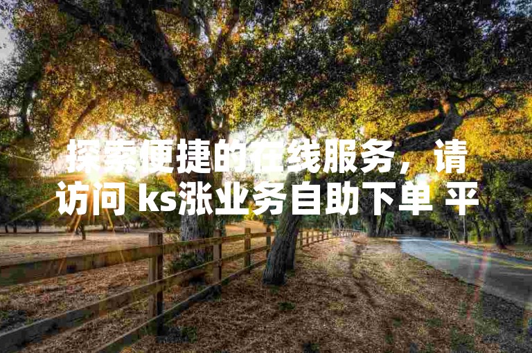 探索便捷的在线服务，请访问 ks涨业务自助下单 平台。
